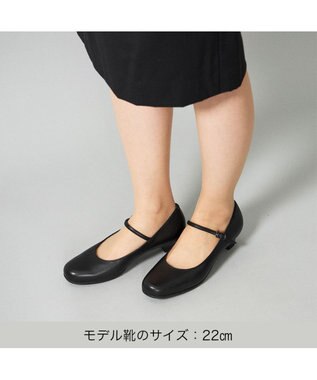 ing <ing>ストラップ付ブラックプレーンパンプス ブラック