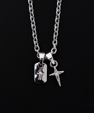 WEGO Mラインストーンダブルモチーフネックレス 柄1