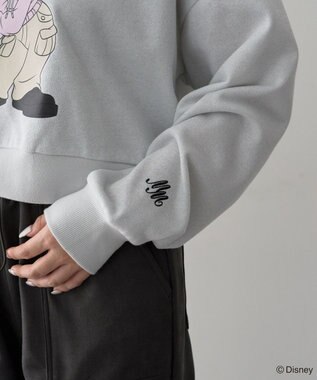 Green Parks ミッキー＆フレンズ／ラメ裏毛ショートプルオーバー White
