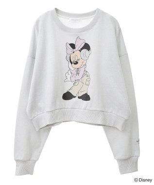 Green Parks ミッキー＆フレンズ／ラメ裏毛ショートプルオーバー White