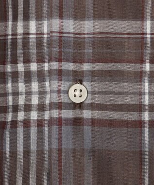 UNFILO MENS イージーケア エアリーシアーシャツ ブラウンチェック