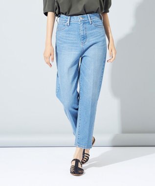 SHARE PARK LADIES センタープレスストレートデニム インディゴ