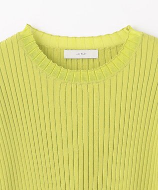 ANY L ポイントシアーリブニット アップルグリーン