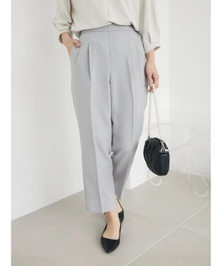 Green Parks 接触冷感　きれいシルエットパンツ（テーパード） Light Gray Mixture