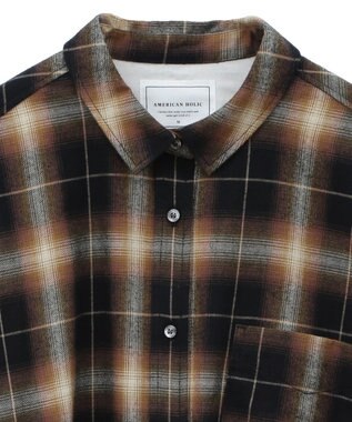 AMERICAN HOLIC バックタックチェックビエラシャツ Camel