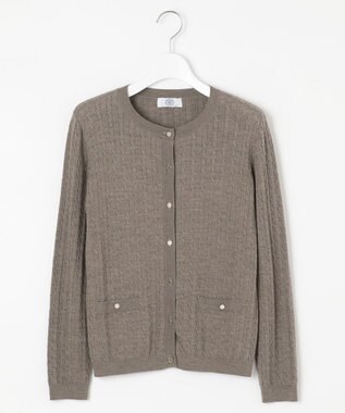 J.PRESS LADIES 【洗える】KNIT BASIC ミディ丈 カーディガン ブラウン系