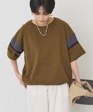 AMERICAN HOLIC 異素材ラインプルオーバー Brown