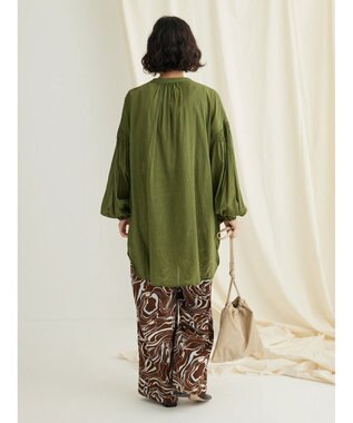 CRAFT STANDARD BOUTIQUE ウ゛ィンテージボイルソデシャーリングチュニック Khaki