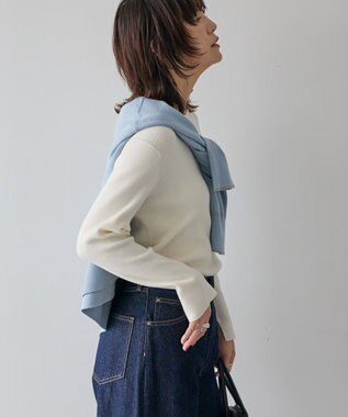 AMERICAN HOLIC バイパチリブモックネックニットプルオーバー Ivory