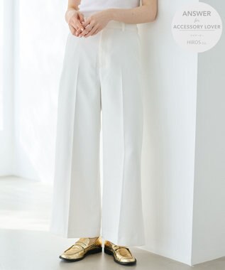 #Newans 【ANSWER for アクセサリーLOVER】ロングスリットワイドパンツ ホワイト系