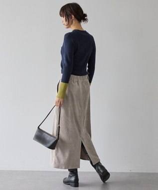 AMERICAN HOLIC バイパチリブモックネックニットプルオーバー Navy