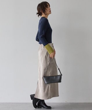 AMERICAN HOLIC バイパチリブモックネックニットプルオーバー Navy