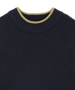 AMERICAN HOLIC バイパチリブモックネックニットプルオーバー Navy