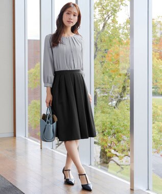 Tiaclasse 【ダブルクロス】シフォンドッキングワンピース ブラック