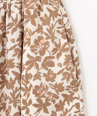 自由区 L 【洗える】スノーフラワープリント ワンピース モカ系