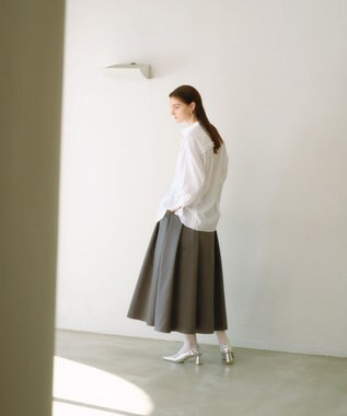 #Newans 【洗濯機可能/シワになりにくい】パネルフリルシャツ ホワイト