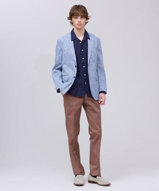 J.PRESS MEN 【ストレッチ】オックスガーメントダイ ステムテーパード パンツ ブラウン系