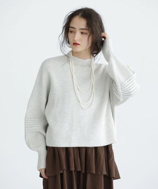 Green Parks ■ＥＳＣＡＲ　ピンタックスリーブニット Off White