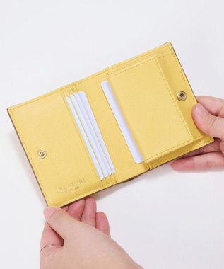 TOPKAPI 【TREASURE TOPKAPI】ソフトレザー ベルトデザイン 二つ折り財布 イエロー