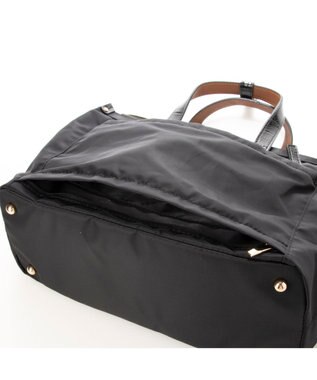 LA BAGAGERIE 【エコユース】ナイロン×型押しエナメル　2WAYミニトート ブラック