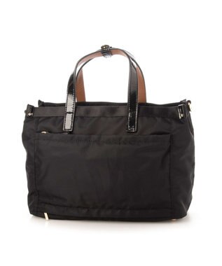 LA BAGAGERIE 【エコユース】ナイロン×型押しエナメル　2WAYミニトート ブラック