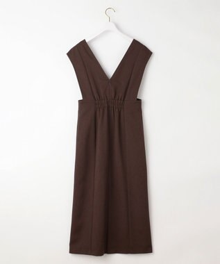 ANY SIS 【洗える】タイト ジャンパースカート ブラウン