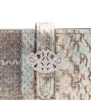A.D.M.J. 【スワロフスキー×スネークレザー】アールデコスリムウォレット TURQUOISE/GOLD