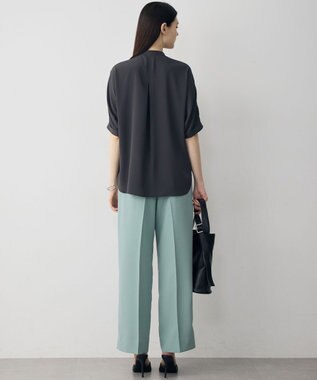 ICB L 【CLASSY.掲載・新色追加・WEB限定カラーあり】FluidBackSatin ワイドパンツ ダークセージ