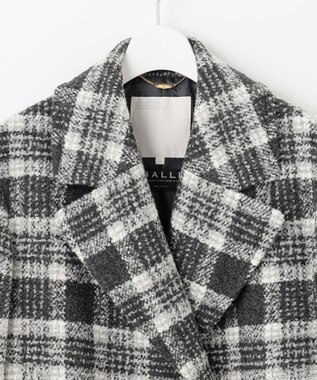 自由区 S BALLIループミルドチェック コート グレー×オフ