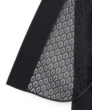 ICB 【WEB＆一部店舗限定】SustainableLace バンドカラー ブラウス ブラック系