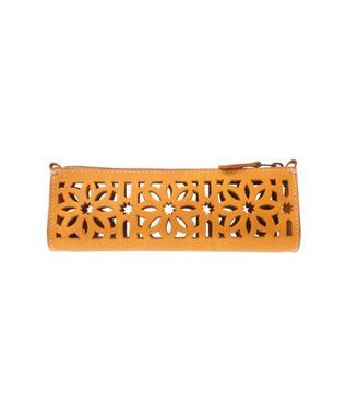 genten カットワーク ペンケース イエロー