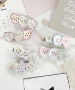 WEGO L2Pモチーフボタンヘアクリップ 柄1