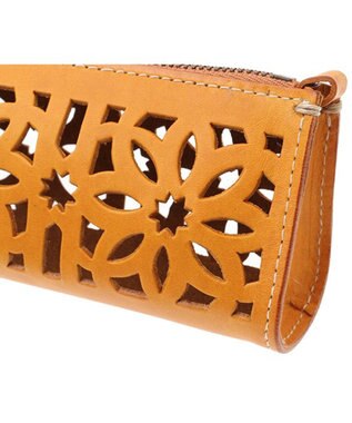 genten カットワーク ペンケース イエロー