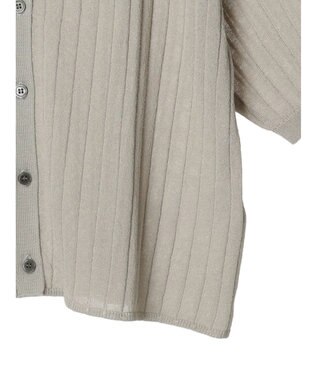 earth music&ecology ラインポロニットカーディガン Light Gray