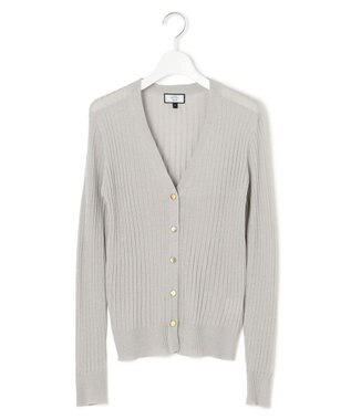 J.PRESS YORK STREET 【WOMEN】シアワイド リブカーディガン ライトグレー系