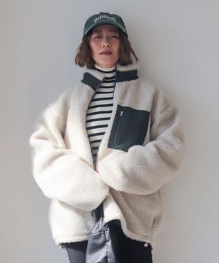 WEGO 【2025年秋冬新作アイテム/ユニセックス着用ITEM/SMLサイズ展開】ボアブルゾン ベージュ