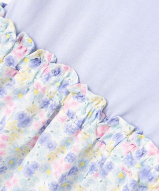 ANY KIDS 【接触冷感】ひんやり ドッキングワンピース サックスブルー×花柄