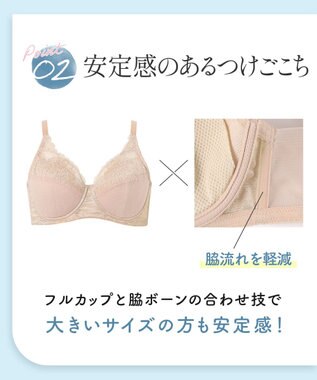 Wing ブラジャー 汗のベタつきや不快感を軽減 背中すっきり 自然なまる胸メイク 【夏のうすかるブラ】 フルカップブラ 春 夏 KB2173 ウイング／ワコール ベージュ