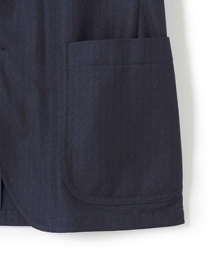 J.PRESS MEN シャツの軽快さ×ジャケットの上品さ【 盛夏対応 / 軽量 / 洗える / 高通気性】千鳥レース サマージャケット ネイビー系