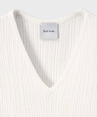 Paul Smith ストライプポイント Vネックニット オフホワイト