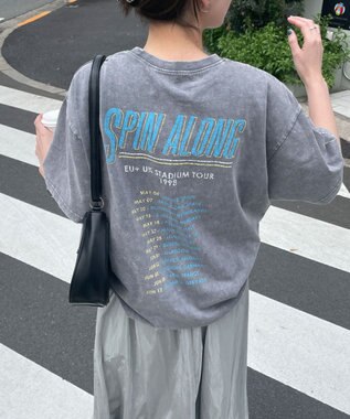 WEGO 【綿100%】ヴィンテージウォッシュグラフィックTシャツ 柄1