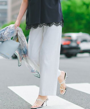 【CanCam・CLASSY.・Oggi掲載】リネンレーヨンストレッチ ワイドパンツ