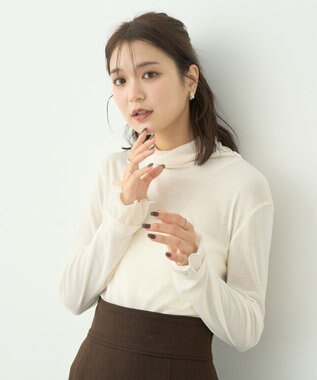 earth music&ecology シアードッキングタートルプルオーバー Ivory