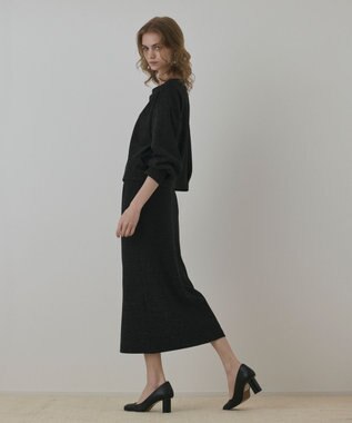 GRACE CONTINENTAL ラメカットスカート ブラック