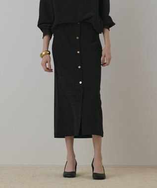 GRACE CONTINENTAL ラメカットスカート ブラック