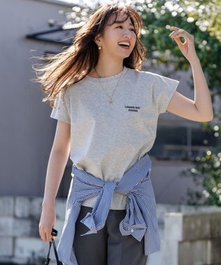 UNFILO シアークロップドシャツ ブルーストライプ