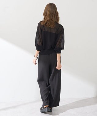 earth music&ecology 【予約】接触冷感シアークルーニットカーディガン ブラック