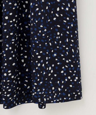自由区 【XSサイズ～/洗える】フローイングドットプリント ワンピース ネイビー系5