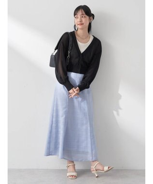 earth music&ecology シアーラメＶネックカーディガン Black