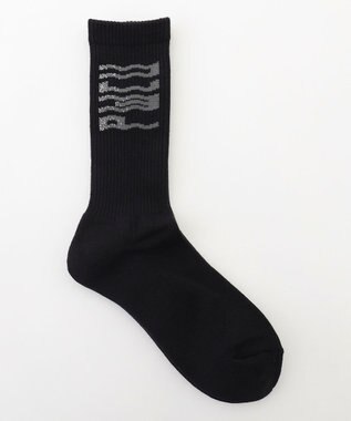 PW CIRCULUS 【MEN】WAVYロゴソックス ゴルフ ブラック系